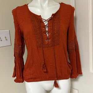 American Eagle Rust Prairie Shirt Medium